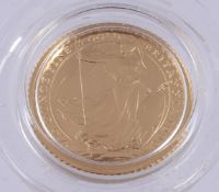 ELIZABETH II, BRITANNIA /10-OUNCE FINE GOLD PROOF TEN-POUNDS 1990