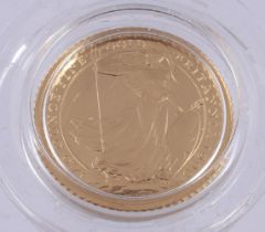 ELIZABETH II, BRITANNIA /10-OUNCE FINE GOLD PROOF TEN-POUNDS 1990