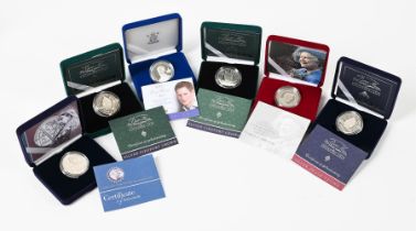 ELIZABETH II, QUEEN ELIZABETH THE QUEEN MOTHER, SILVER PROOF CENTENARY CROWNS