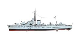 AN EXHIBITION STANDARD MODEL OF ' HMS JAVELIN' A J-CLASS DESTROYER G61