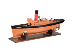 A MODEL OF A LIVE STEAM POWERED TUGBOAT 'BENMORE' EARLY 20TH CENTURYWith fitted mast