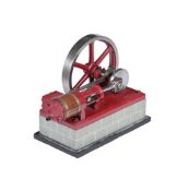 AN EXHIBITION STANDARD HORIZONTAL MILL ENGINE SET ON SIMULATED BLOCK-WORK PLINTH