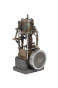 A RARE LIVE STEAM VERTICAL MARINE ENGINE, CIRCA 1920 OR 1930