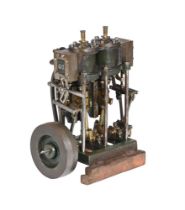 A RARE STUART TURNER TWIN CYLINDER VERTICAL MARINE ENGINE, CIRCA 1920 OR 1930