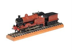 A LIVE STEAM BASSETT LOWKE 0 GAUGE MODEL OF A 0-4-0 TENDER LOCOMOTIVE NO 5374