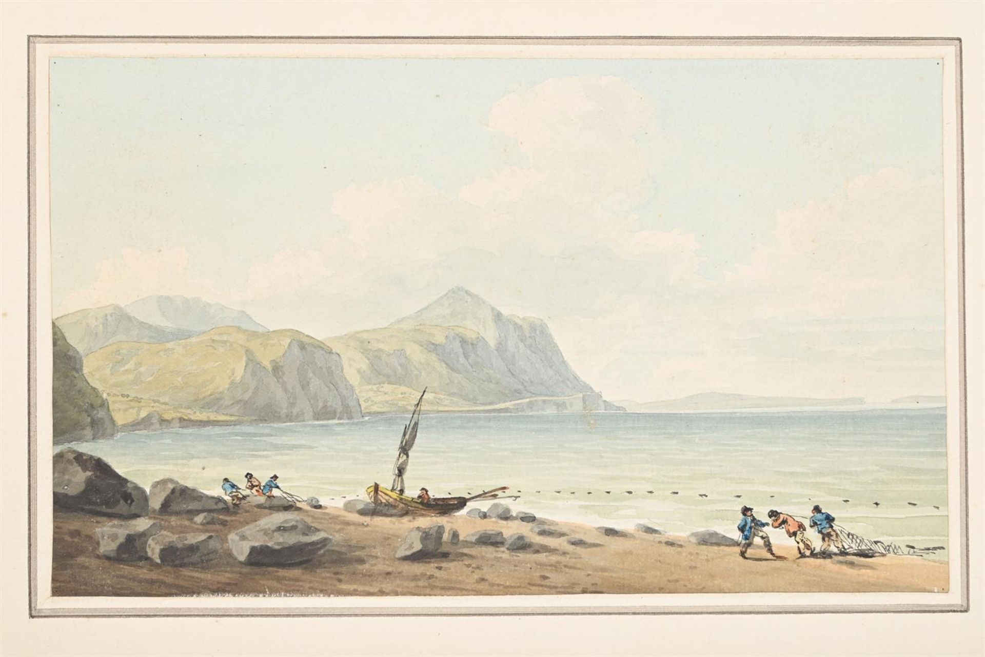 JOHN 'WARWICK' SMITH (BRITISH 1749-1831), FROM THE SANDS UNDER PENMAENBACH, LOOKING ACROSS THE SEA - Image 2 of 2