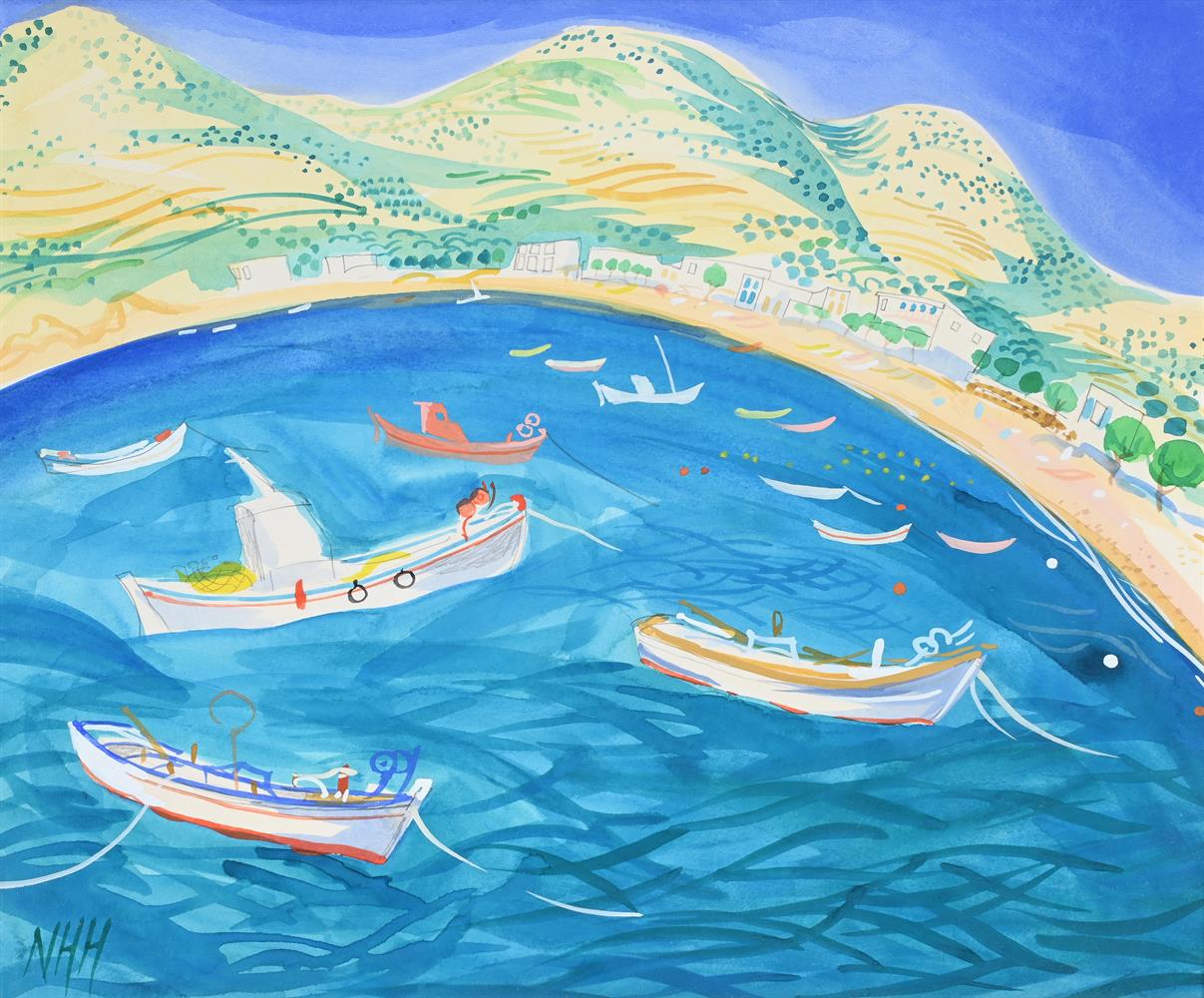 λ NICHOLAS HELY HUTCHINSON (BRITISH B. 1955), SIFNOS FISHING BOATS - Image 2 of 3