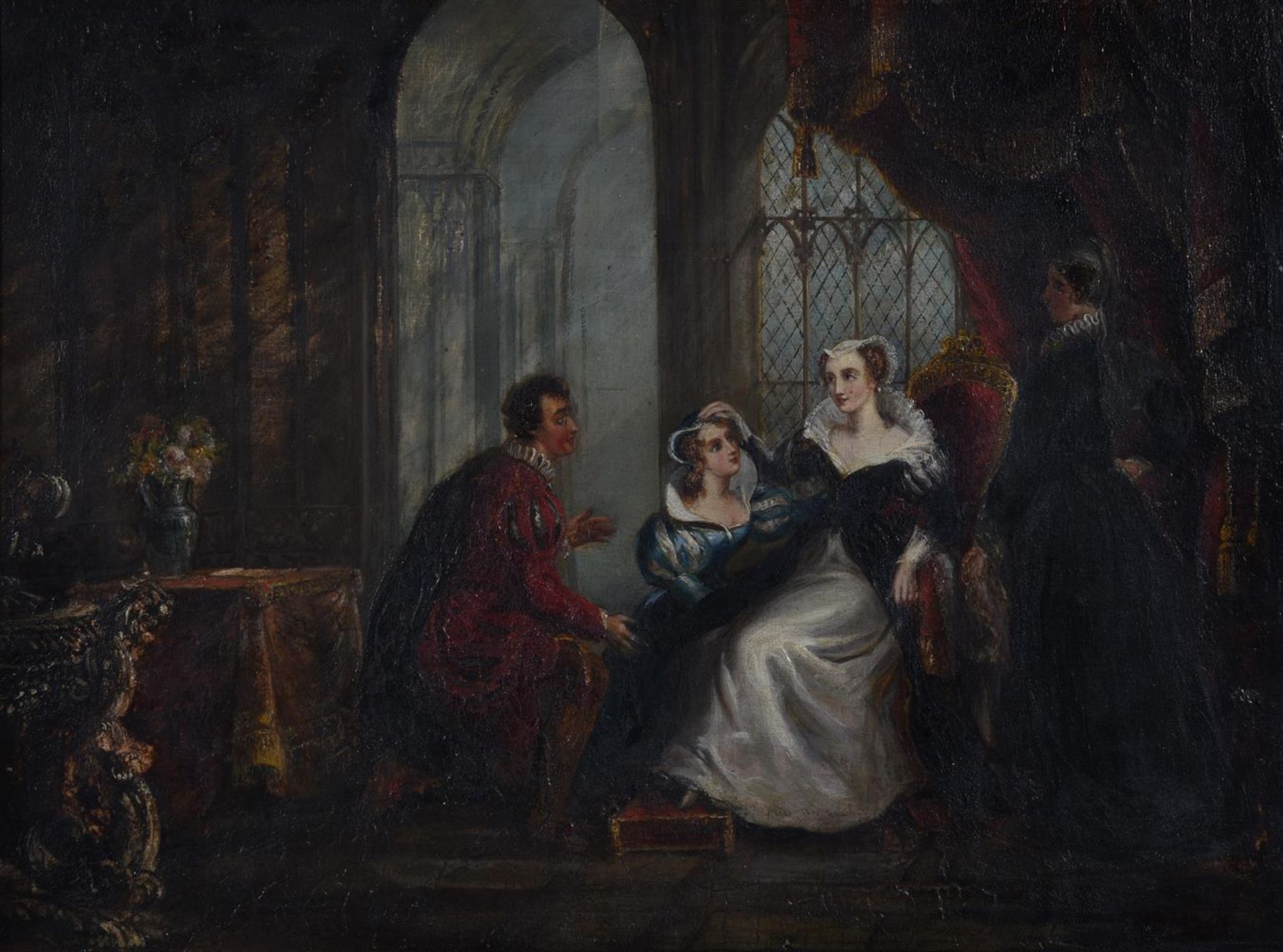 ANN BEAUMONT (BRITISH 1798 - 1866), MARY QUEEN OF SCOTS IN AUDIENCE - Image 2 of 3