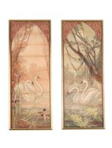 MARY GOLAY (FRENCH 1869-1944), SWANS ON A LAKE