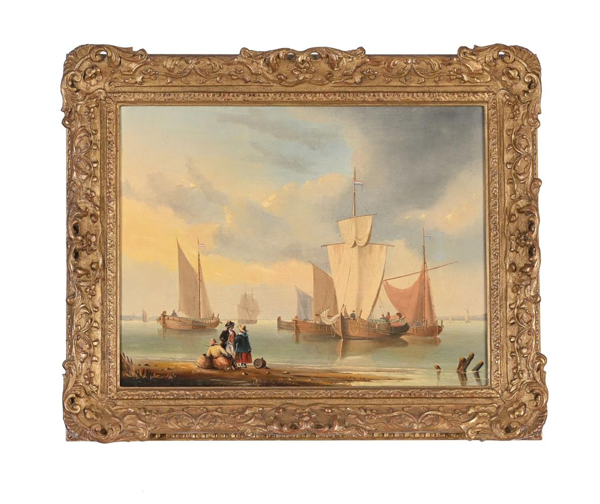 EDWARD JONES (BRITISH FL. 1833-1849), SHIPPING OFF THE COAST IN A CALM SEA, a pair (2) - Image 2 of 4
