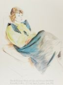 David Hockney (b.1937) after. Celia Wearing Checked Sleeves