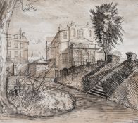 λ John Aldridge (1905-1983) Garden view; Dedham House; Morley House; Staircase at the Red Lion; …