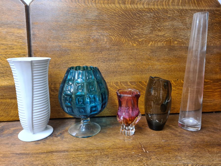 Large 1970's brandy bowl vase, Murano vase, Beswick pottery vase, etc.