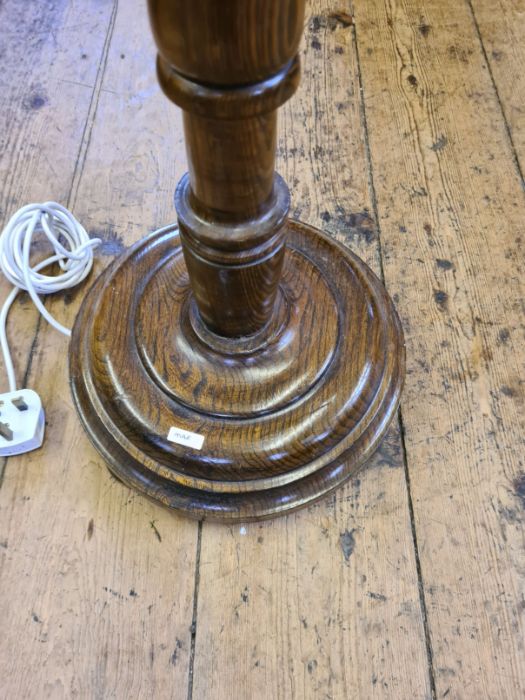 1930's turned oak standard lamp. - Image 2 of 3