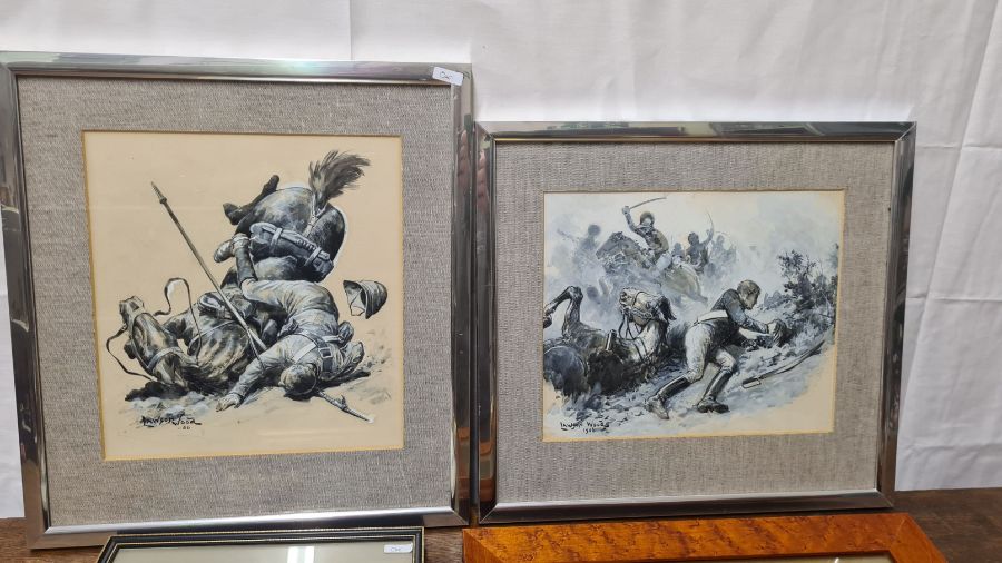 2 x Lawson Wood Battle of Waterloo framed prints