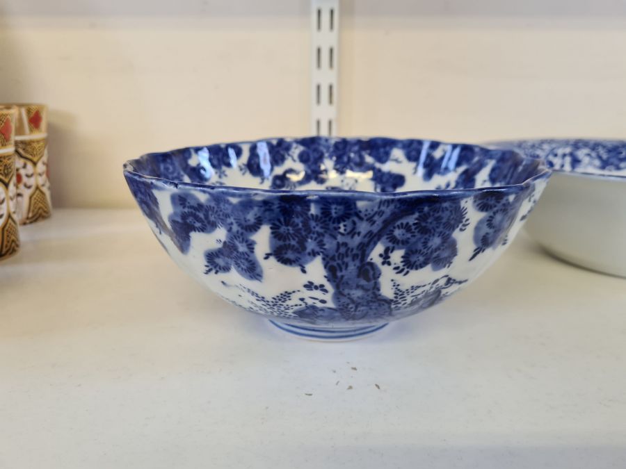 Large 26cm Masons Chartreuse bowl, Spode Italia bowl and an oriental blue/white bowl. - Image 6 of 6