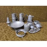 Tudric pewter bowl together with Unity, Civic, Craftsman and other pewter