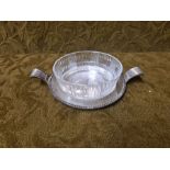 Hukin & Heath silver butter dish with cut glass bowl