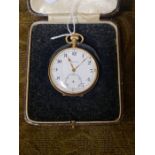 9ct gold Vertex gents pocket watch in fitted case