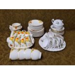 Crown Royal 6 place teaset and 38 piece teaset citrus fruits