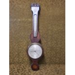 Early 19th century mahogany wheel barometer with silvered dial F. Faverio