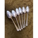 6 Georgian teaspoons T.L. unknown maker