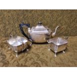 3 piece silver tea service by Aaron Lufkin Dennison