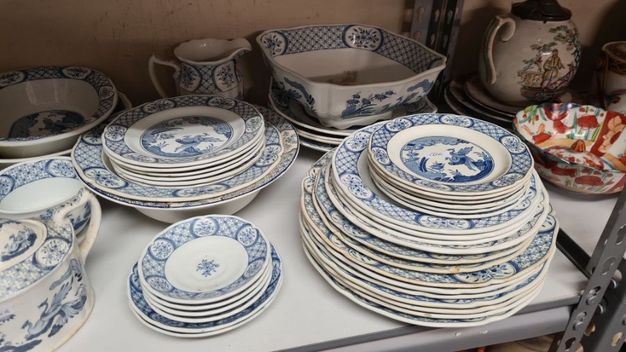 51 pieces Furnivals Old Chelsea blue and white tablewares - Image 4 of 7