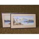 2 x framed watercolours Lake District scenes