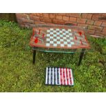 1970's silvered glass chess table