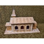 Illuminating matchstick model Church 49cm long x 32cm tall