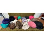 Large selection of vintage ladies hats