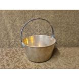Victorian brass jam pan with fixed handle