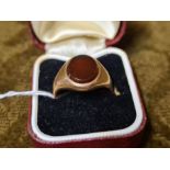 9ct gold gents signet ring