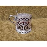 A Cartwright & Hirons pierced silver mustard pot