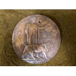 WWI bronze death penny awarded to William Clayton