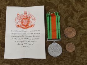 WWII Defence medal, Co-operative Jubilee 1863-1913 medallion