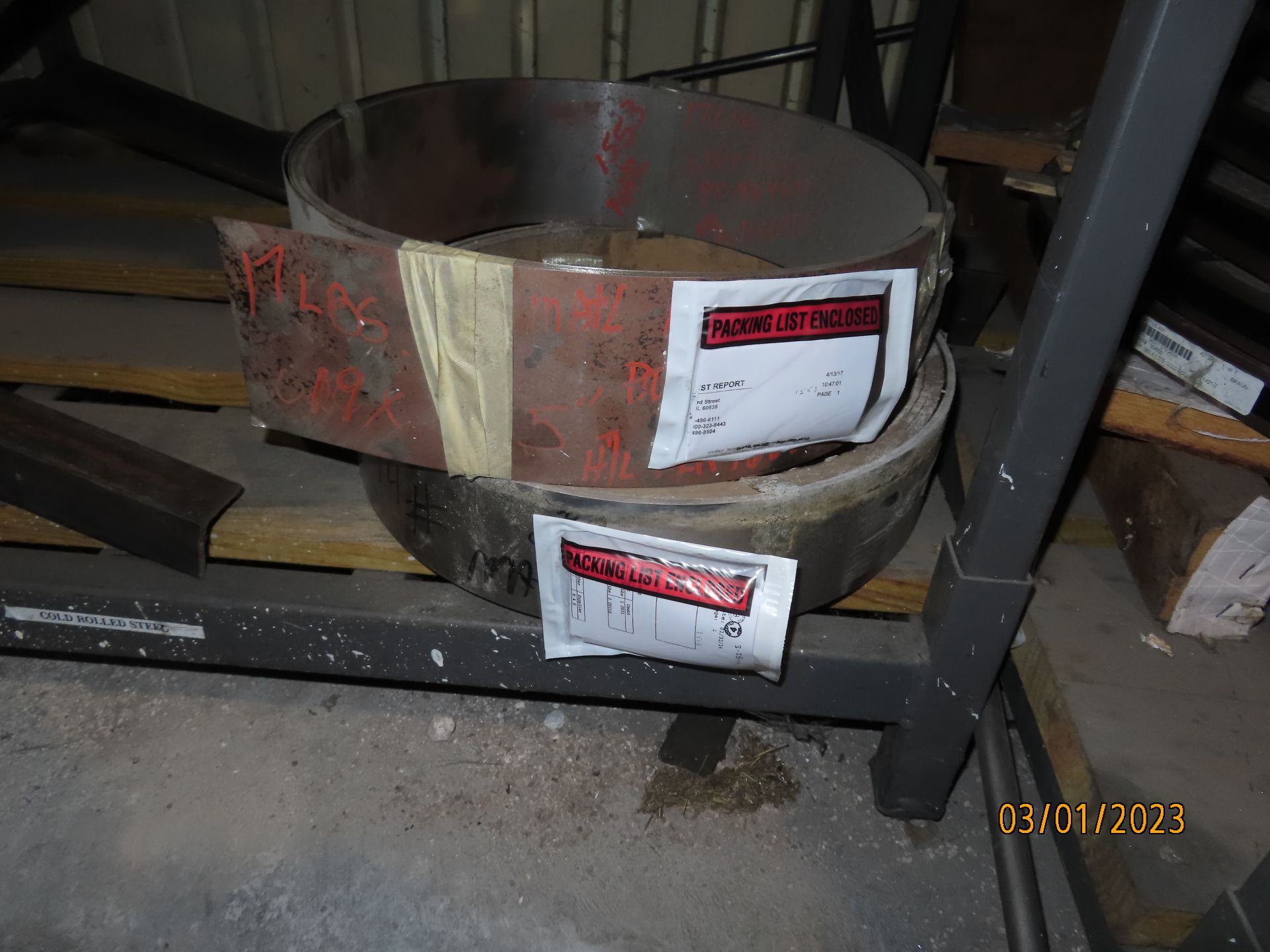 LOT MISC. STEEL COILS INCLUDING (2) 1-1/2" X .1250 CR ANNEALED SPRING STEEL; (6) PARTIAL MISC. COILS - Image 7 of 10