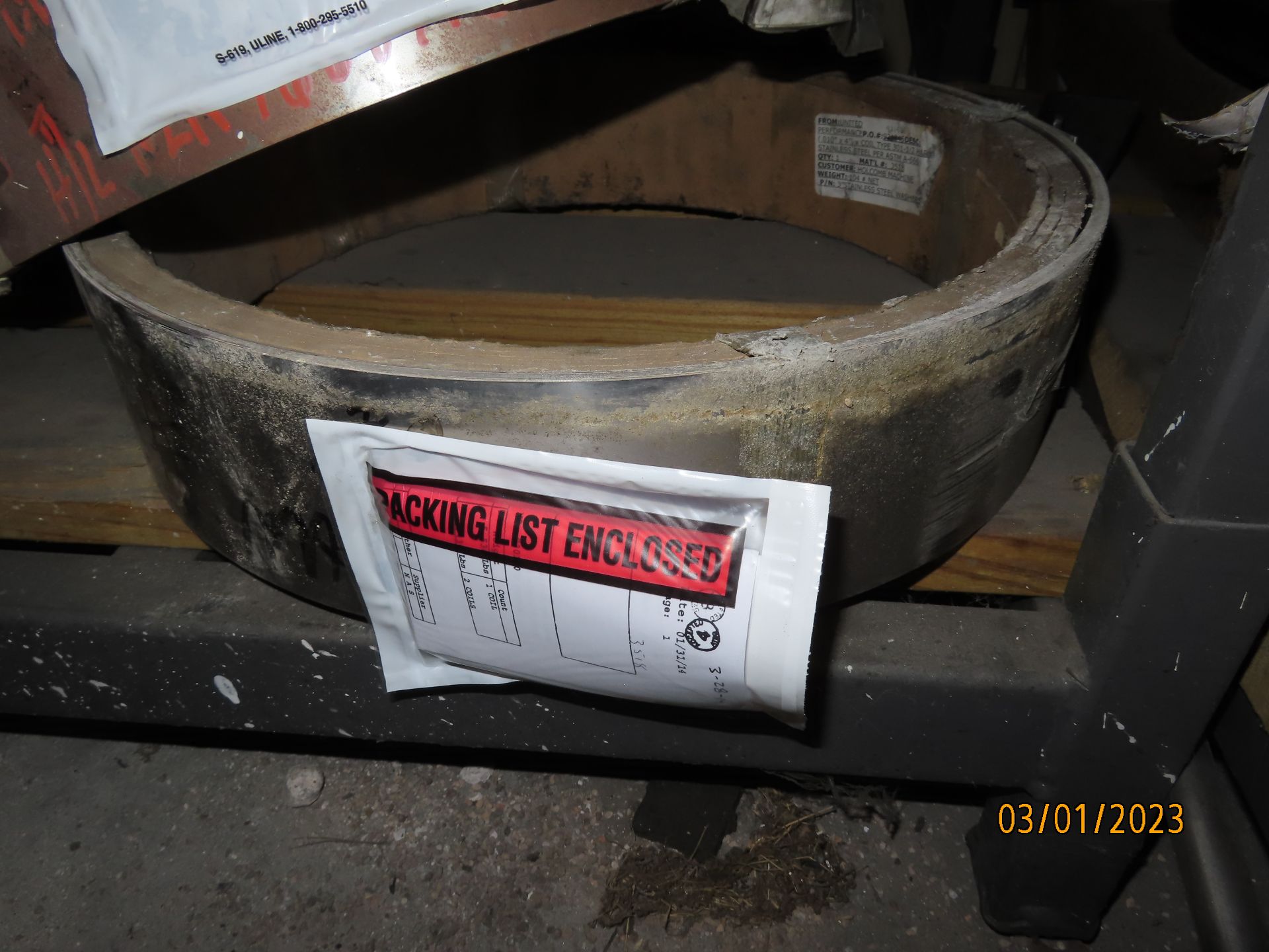 LOT MISC. STEEL COILS INCLUDING (2) 1-1/2" X .1250 CR ANNEALED SPRING STEEL; (6) PARTIAL MISC. COILS - Image 9 of 10