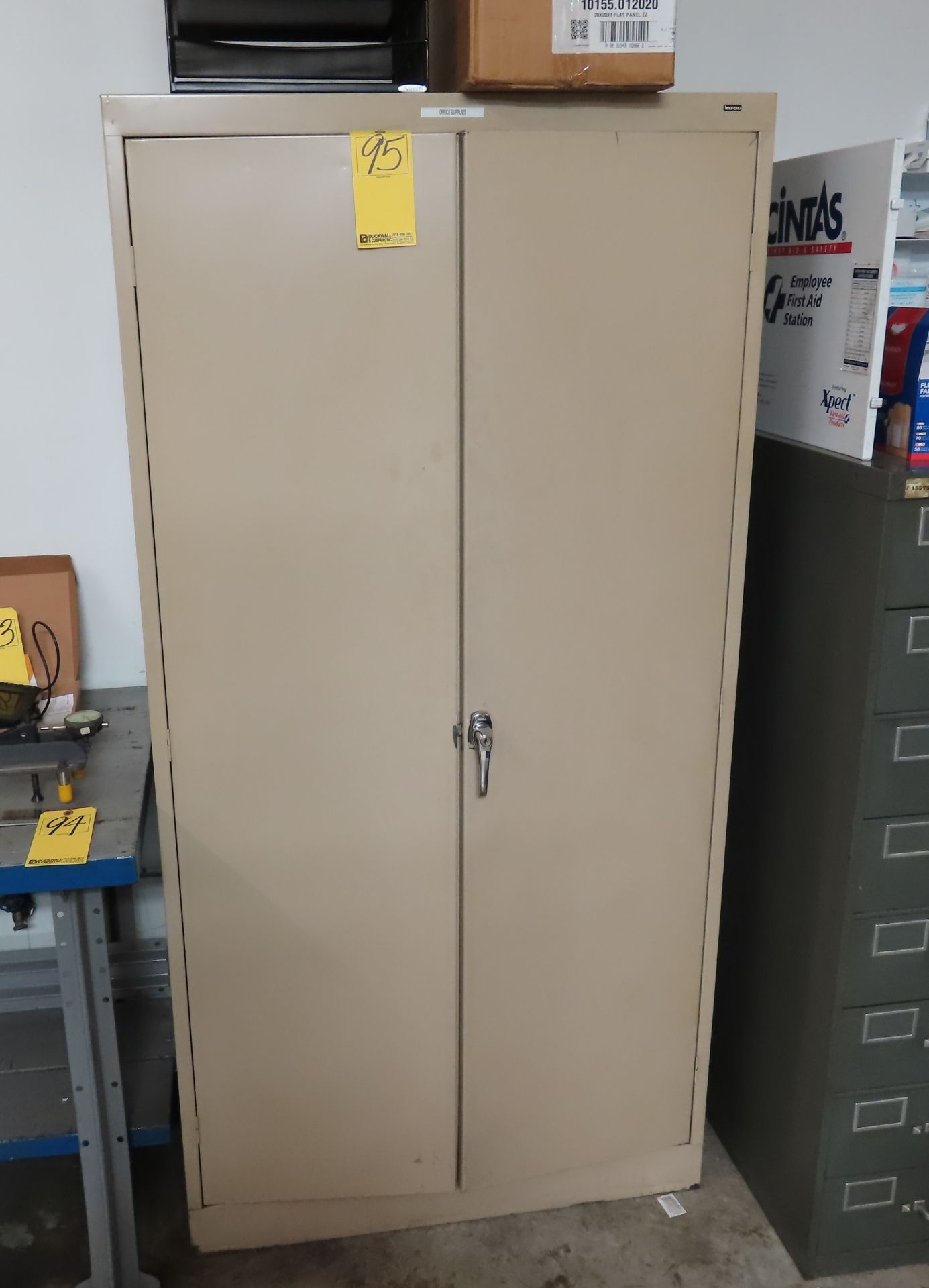 2-DOOR CABINET W/CONTENTS - OFFICE SUPPLIES