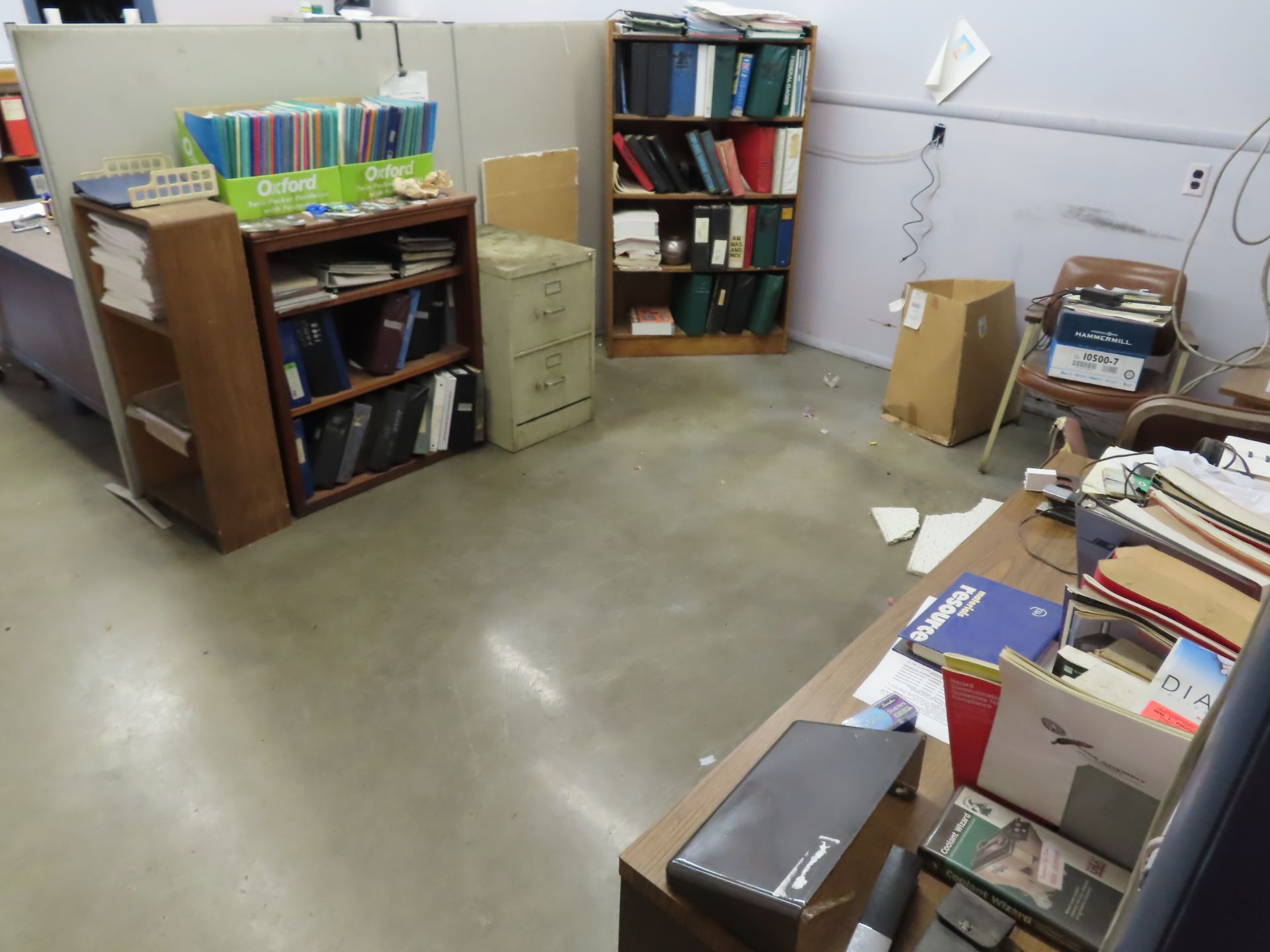 CONTENTS OF (5) OFFICES - REFRIG., MULTIPLE FILE CABINETS, CREDENZAS, FORMICA TOP DESKS, PERSONAL PR - Image 4 of 10