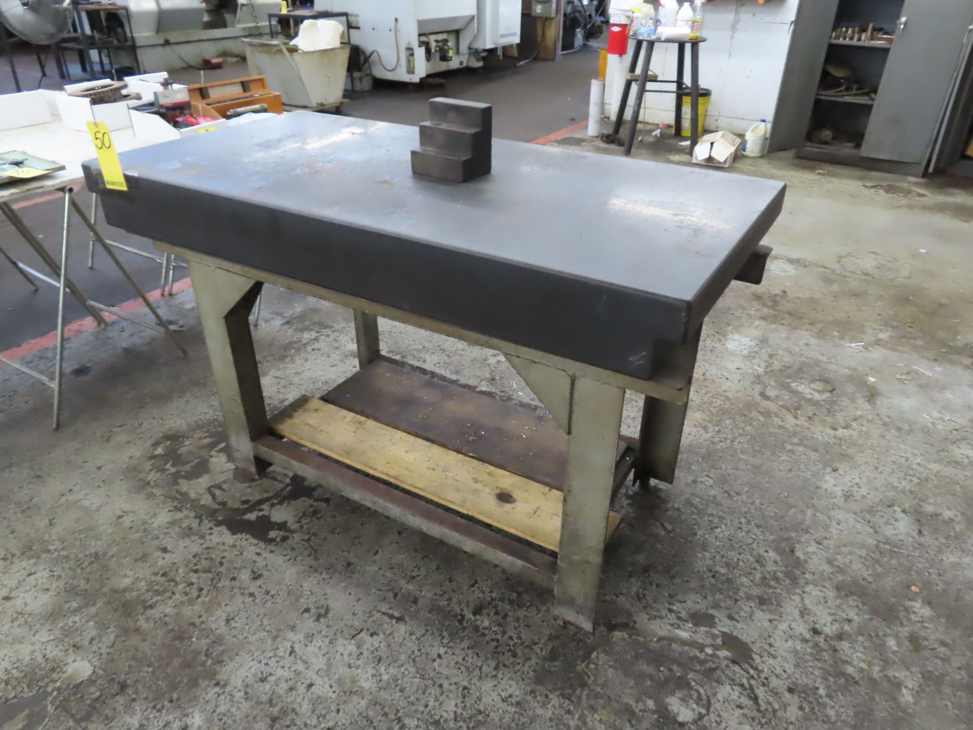 6" X 30" X 60" BLACK GRANITE SURFACE PLATE W/STAND & GRANITE STEP BLOCKBLDG: 1 - 6" X 30" X 60" BLAC