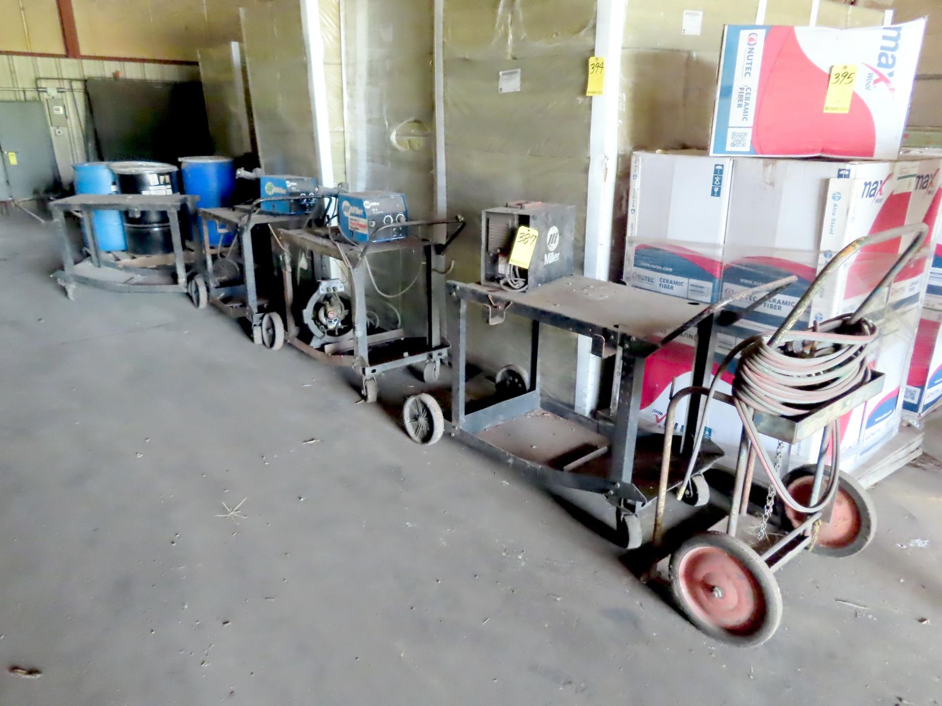 LOT (4) WELDING CARTS, (2) WIRE FEEDERS, TORCH CARTBLDG: 5 - LOT (4) WELDING CARTS, (2) WIRE FEEDERS