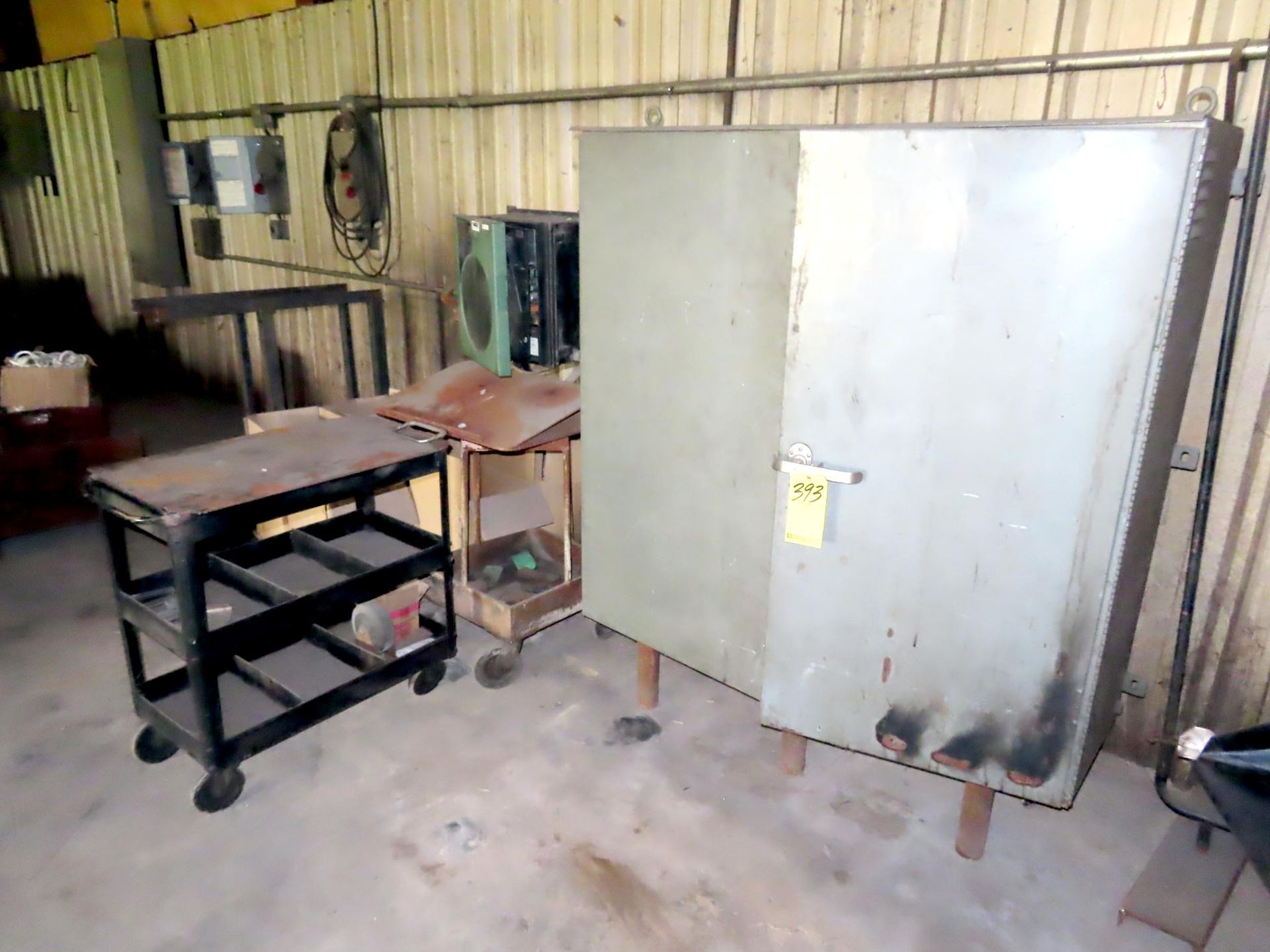 LOT METAL CABINET, SHOP CARTS, WELD CURTAINS, ETC.BLDG: 5 - LOT METAL CABINET, SHOP CARTS, WELD CURT