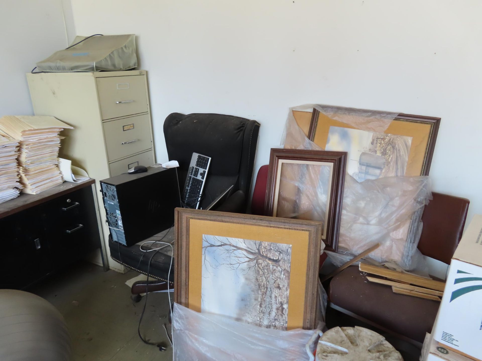 CONTENTS OF (5) OFFICES - REFRIG., MULTIPLE FILE CABINETS, CREDENZAS, FORMICA TOP DESKS, PERSONAL PR - Image 9 of 10