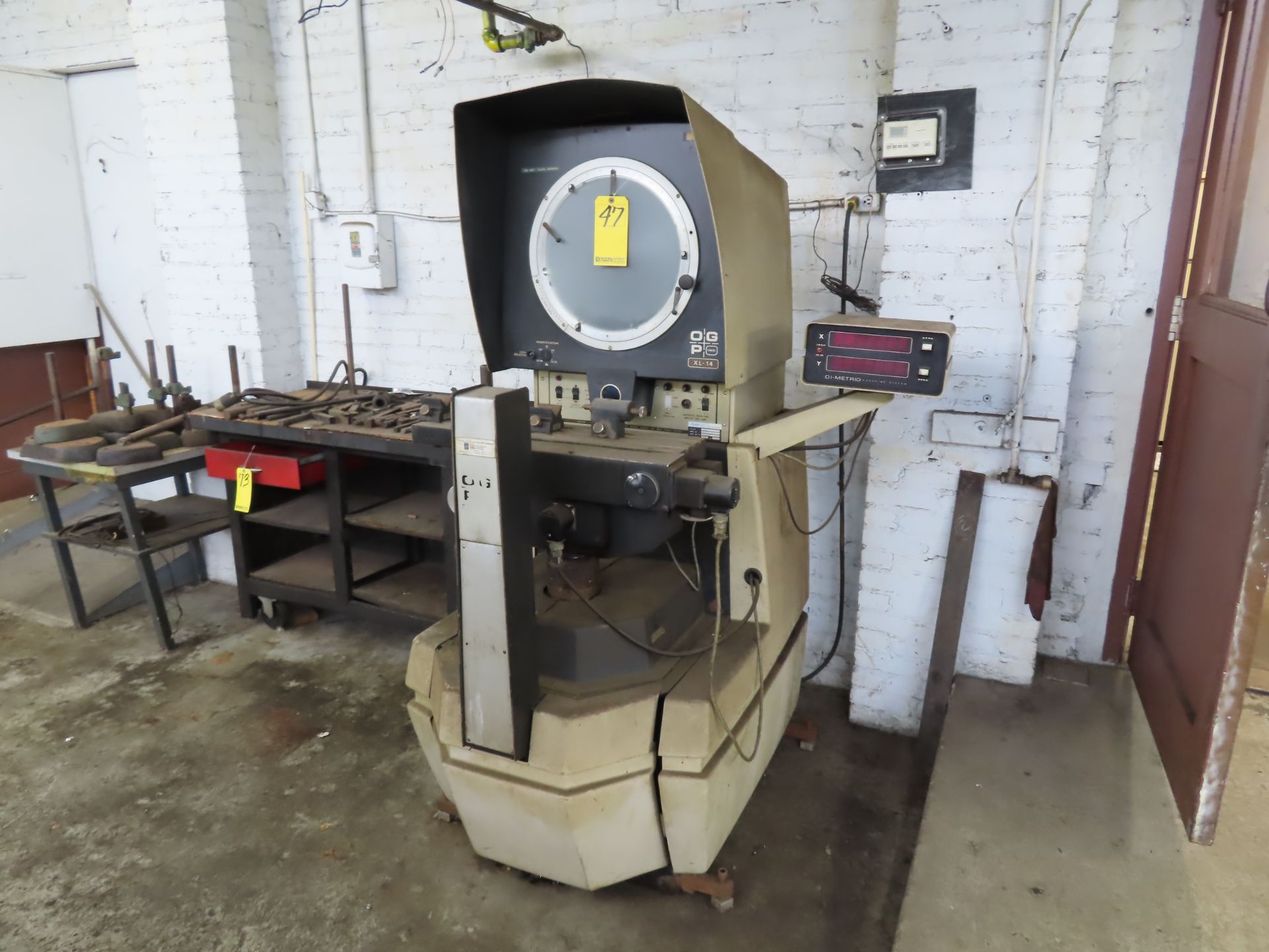 OPG 14" OPTICAL COMPARATOR, M# XL-14, S/N XL-140256, 1977, 2-AXIS DRO'SBLDG: 1 - OPG 14" OPTICAL COM