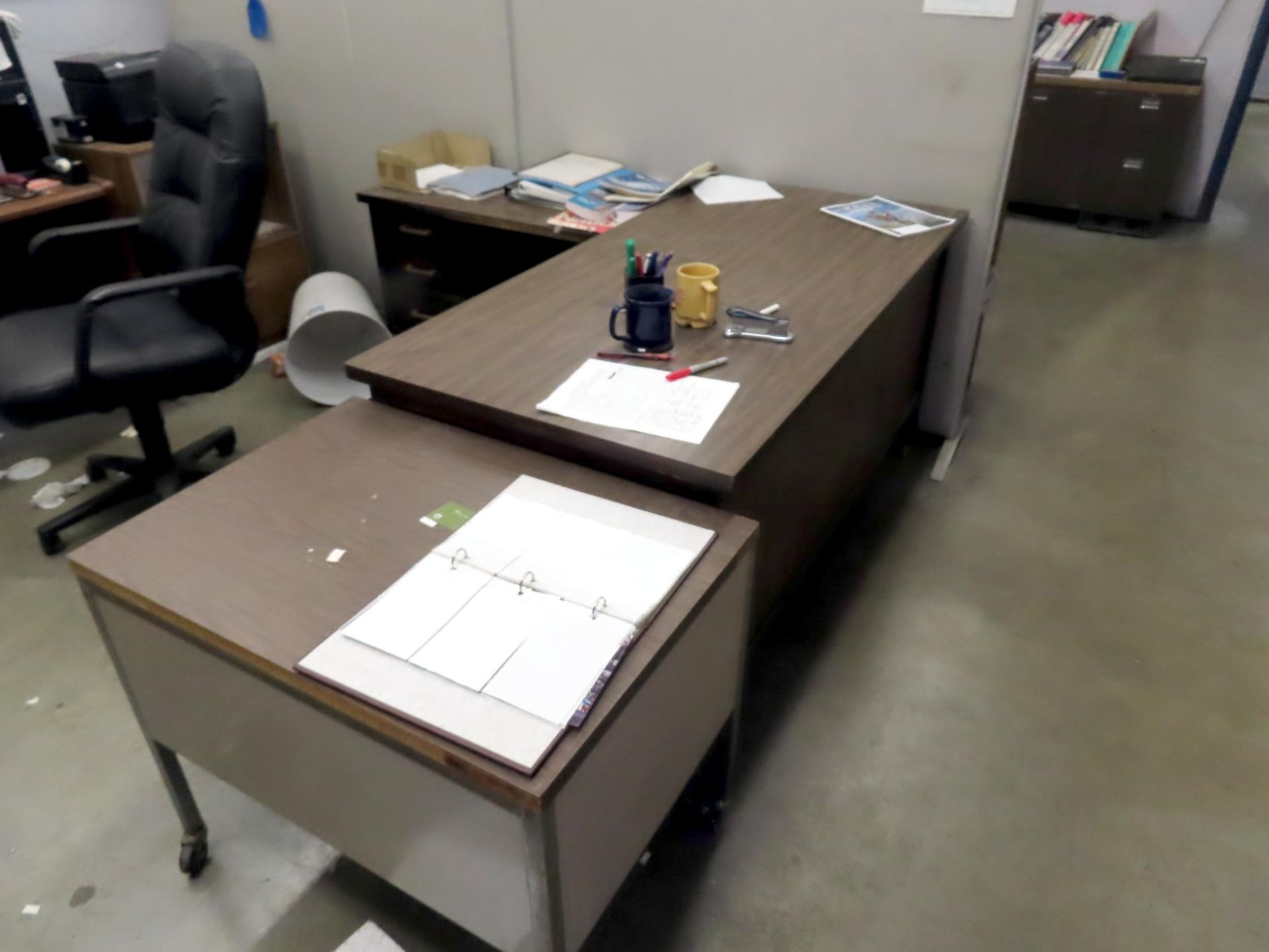 CONTENTS OF (5) OFFICES - REFRIG., MULTIPLE FILE CABINETS, CREDENZAS, FORMICA TOP DESKS, PERSONAL PR - Image 5 of 10