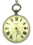 Victorian silver open face English lever fusee pocket watch by Hinchliffe