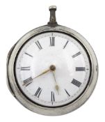 George III silver pair cased verge fusee pocket watch by William Baldwin