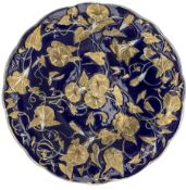 Meissen cobalt blue ground shaped bowl